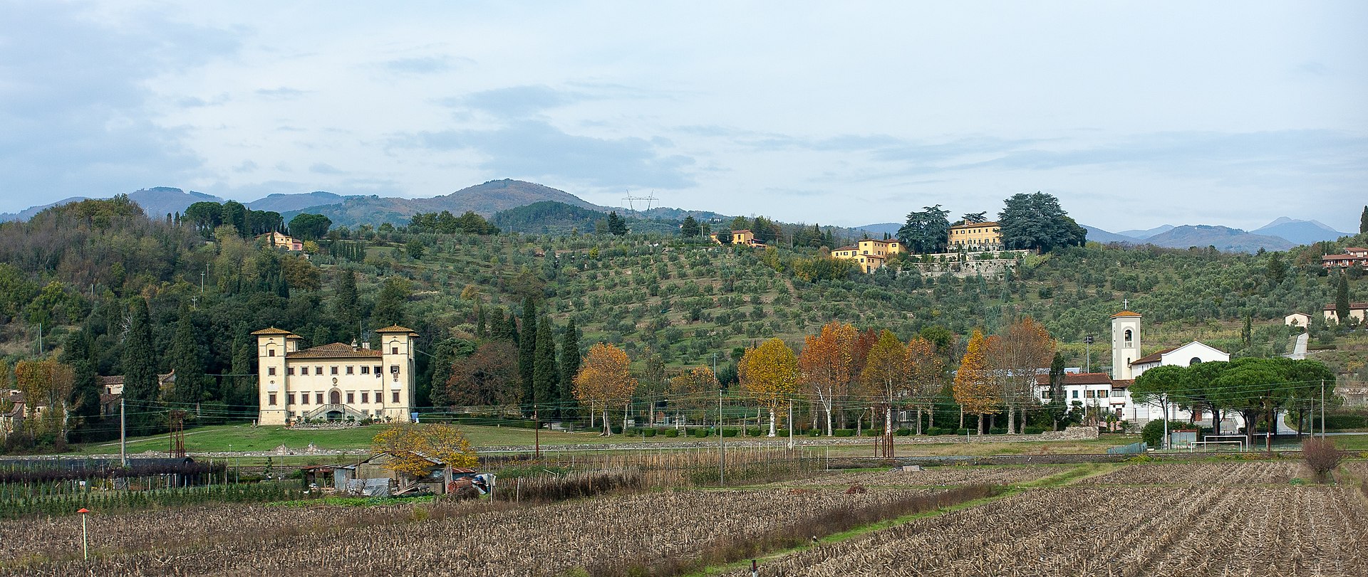 Paysage de Toscane — collines, oliviers et cyprès